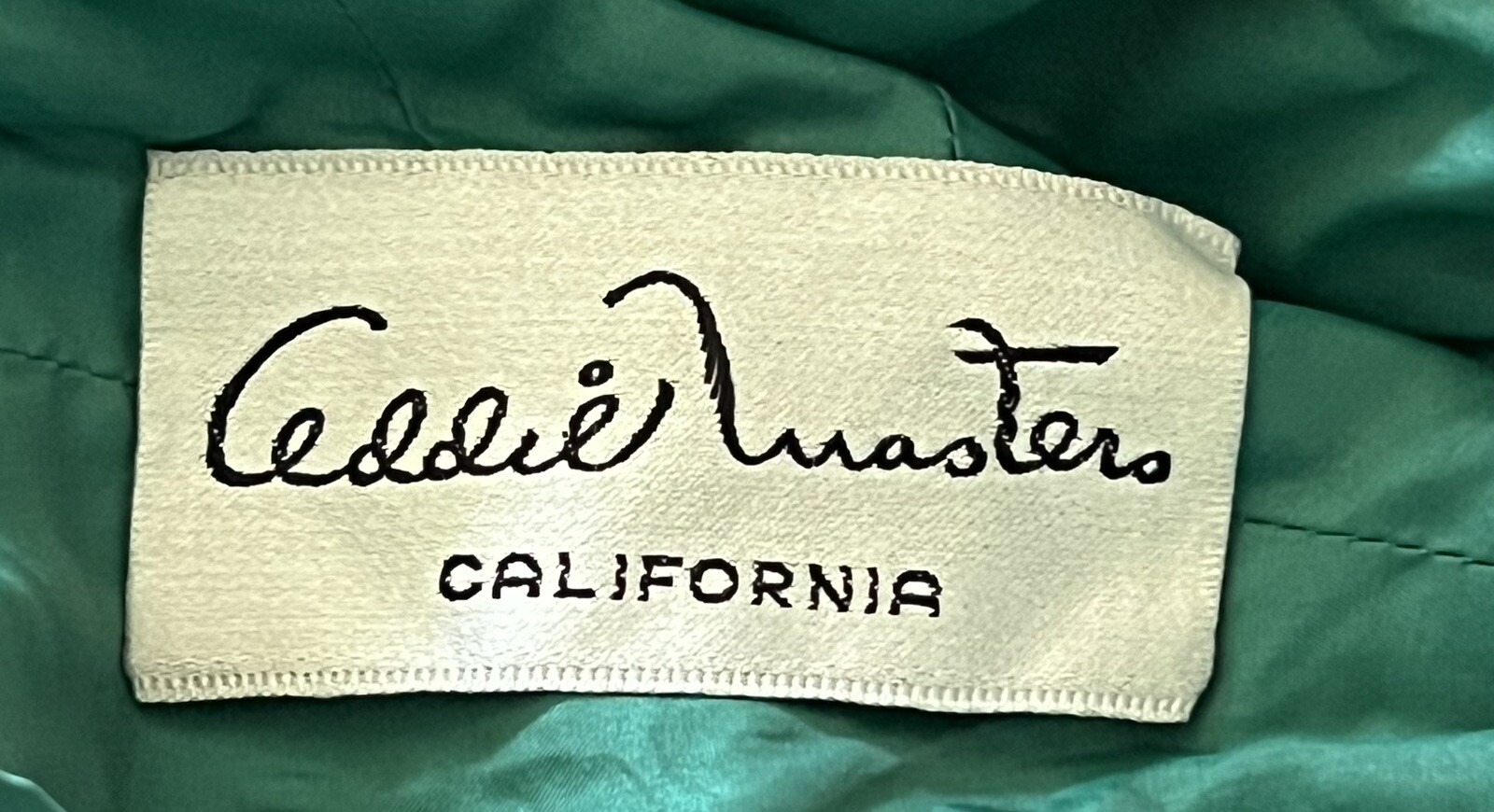 Vintage 1950's Addie Masters California Green Light Wool Hooded Hostess Dress M image 10