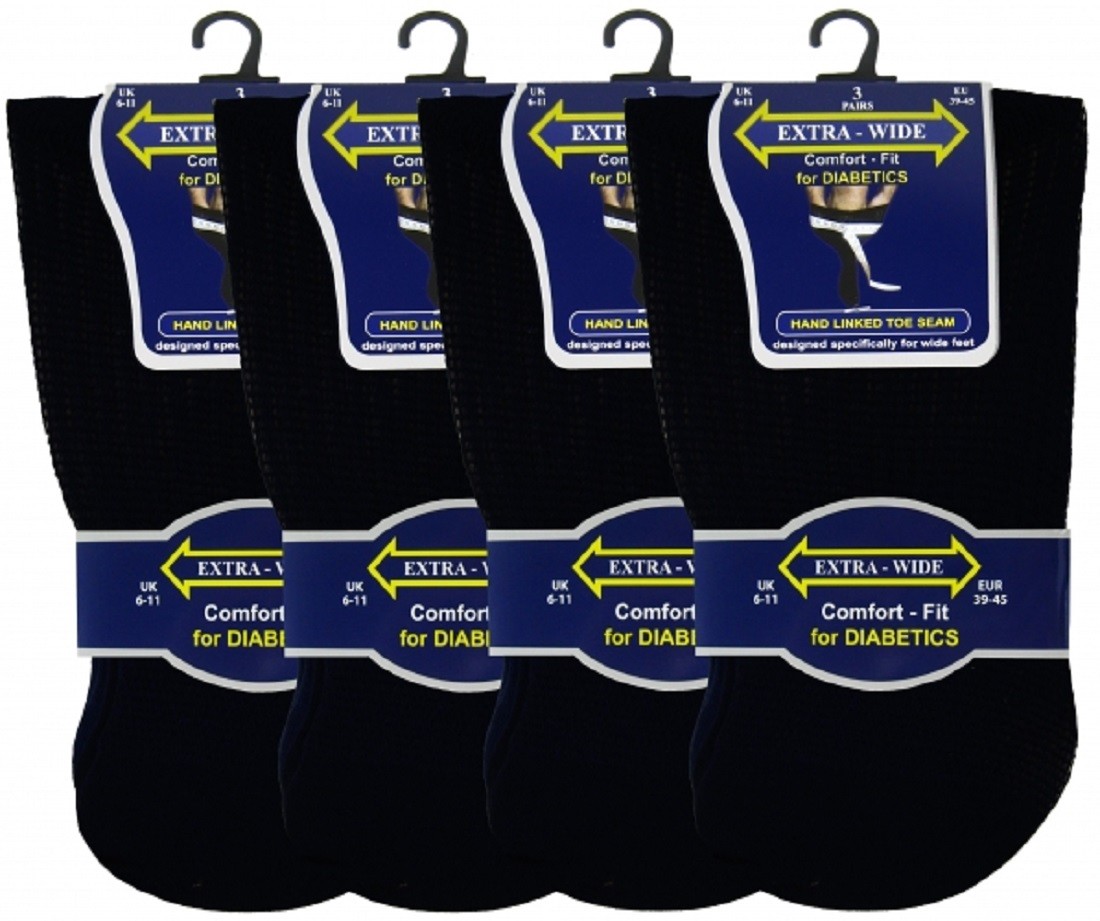 Men's EXTRA WIDE Loose Top Diabetic Socks, Super Soft Wide Feet Socks