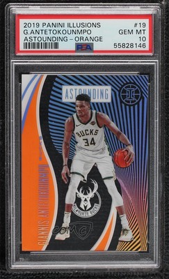 2019 Panini Illusions Astounding Orange Giannis Antetokounmpo #19 