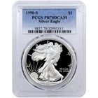 1990-S American Proof Silver Eagle $1 one Dollar Coin PCGS PR70 DCAM