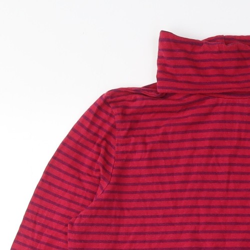 Lands' End Women's Red Mock Neck Striped T-Shirt M - Picture 7 of 12