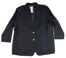 WOMEN'S BLACK 2-BUTTON BLAZER SUIT JACKET - LASTING COMFORT - NOTCH LAPEL
