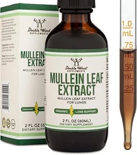 Mullein Leaf Extract Organic Lung Cleanse Drops for Lung Health Natural Herbal