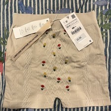 Zara Embroidered Biker Shorts . Contour Collection