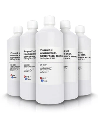 PURE CHEM Isopropanol Alcohol IPA (Isopropyl) Lab Grade Pharma 10 x 1L 99.9% (10L Total)