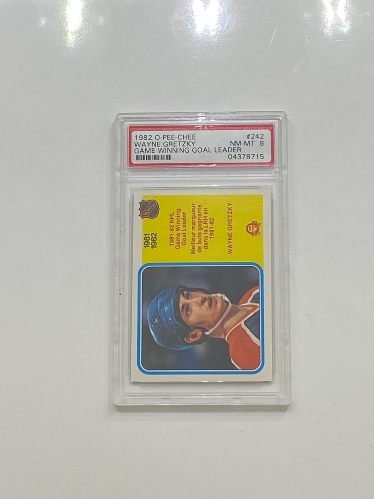 1982-83 O-PEE-CHEE #242 Wayne Gretzky LL PSA NM-MT 8 Edmonton Oilers NHL HOF view 8
