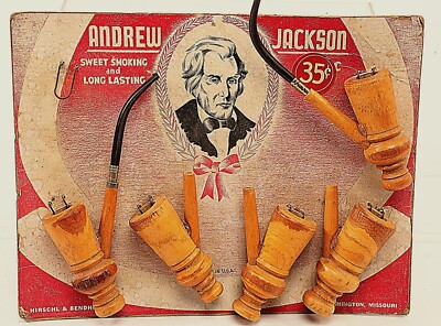 Store Display Vtg 1940s ANDREW JACKSON HICKORY HARDWOOD SPINDLE PIPE Advertising