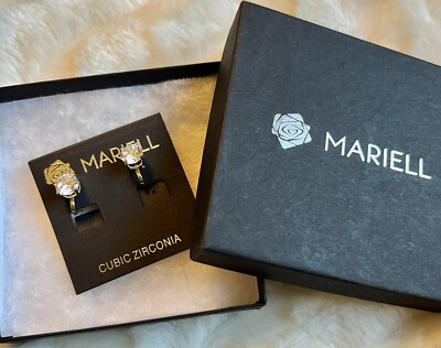 MARIELL CLIP ON CZ EARRINGS NWT