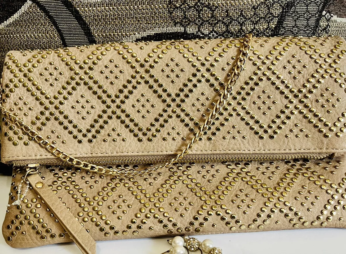 Studded clutch store purse