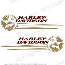 Fits Harley Davidson Softail Gas Tank Decals -Gold/Orange (Set of 2) 1992-1993
