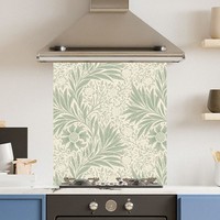 Premium Various Sizes Pale Green Leaf  6mm Glass Toughened Kitchen Splashback