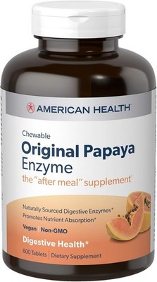 American Health Original Papaya Enzyme Chewable 600 Tablets