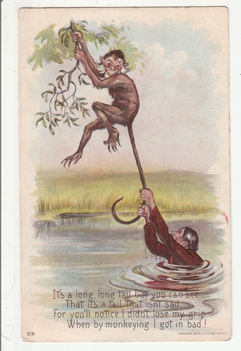 U.S. 'Humor Embossed PPC' "it's a Long, Long Tail" "1910"