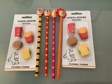 4 Cute Pencils with Animal Top 2 packs Eraser, Fun Wooden Pencil for Kids