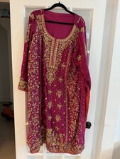 52 Inches Pre Owned Pakistani Suit 3 Piece Wedding Suit Party Wear Indian Dress