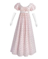 Regency Dresses for Women Floral Regency Era Dress Empire Waist Medium Pink