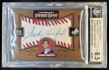 2002 Upper Deck Sweet Spot Sandy Koufax Legendary Signatures Auto #L-SK BGS 8.5