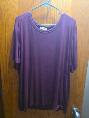Zenana Premium Womens Maroon Short Sleeve, Round Neck, Top Size 2X