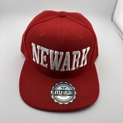 Newark Hat Snapback Baseball Cap Mens Red NYC Flat Brim Casual