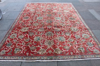 Vintage Handgeknüpfter Traditioneller Teppich Getragen Orientteppich Wolle Rot 304x215cm