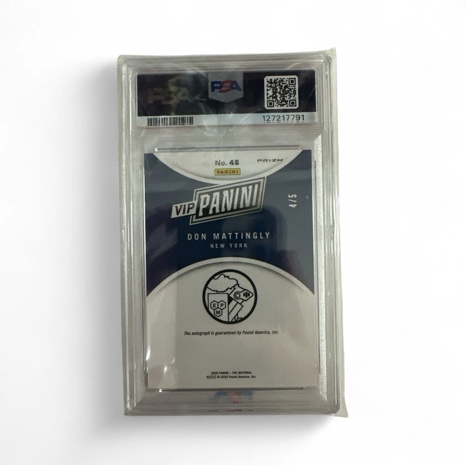 Don Mattingly 2025 Panini The National VIP Gold Packs Autógrafo Nebulosa/5 Gem10 Foto 2 de 2