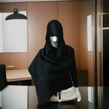 Dupatta Black Silky Chiffon Long Scarf Indian Pakistani