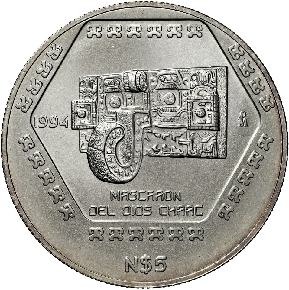 1994Mo MEXICO S5P MASCARON DEL DIOS CHAAC MS 68 - Image 2 of 4