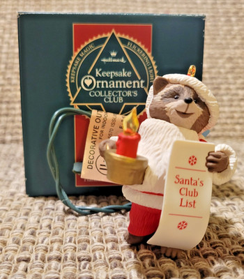 1992 Lighted Hallmark Keepsake Ornament ''Santa's Club List'' Collector's Club
