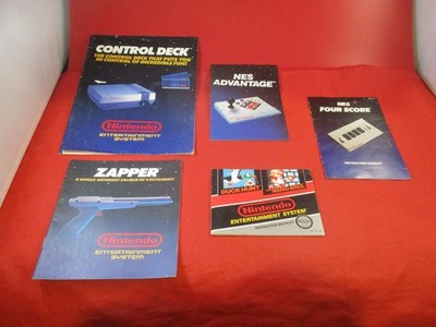 Nintendo System Console, Mario/Duck Hunt, Zapper, NES Advantage Manual Booklets
