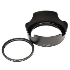 F-Foto Canon EW-63C Compatible Lens Hood and 58mm Lens Protection Filter Set