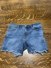 Seven7 Weekend Cutoff Shorts Womens 6 Distressed Frayed Denim Mid Rise