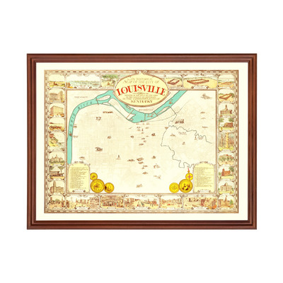 Old Map of Louisville, KY 1934 - Vintage Louisville Kentucky