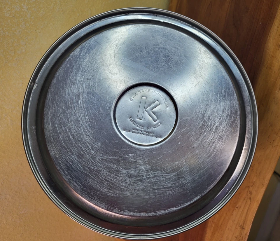 Tetera Hervidor Kamenstein Metal Silbido Vintage Tono Plateado Mango Negro 2QT Foto 3 de 3