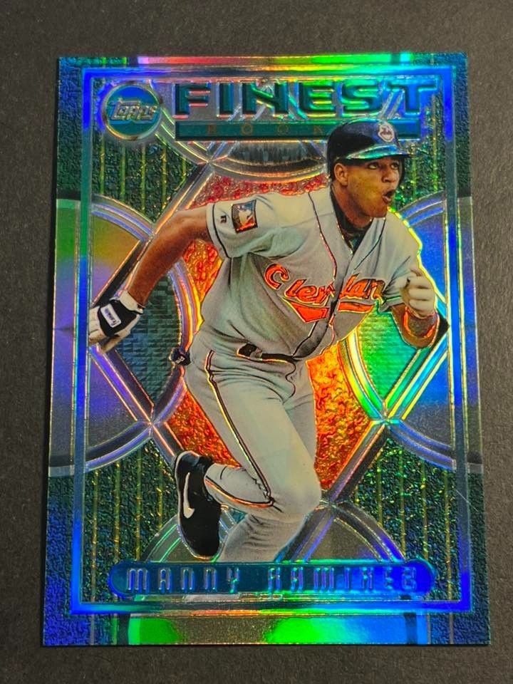 1995 Topps Finest REFRACTOR peel removed Manny Ramirez Indians RC #4