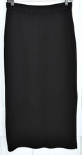 ST. JOHN BASICS Ribbed Santana Knit Black Maxi Pencil Skirt Side Slit Sz 4 USA