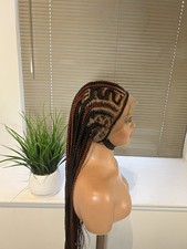 Ready To Ship Next Day, Full Lace Cornrow Braided Wig. 100 Hand Crafted.