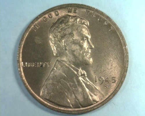 1945-S LINCOLN CENT PENNY CHOICE / GEM UNCIRCULATED RED / BROWN ORGINAL 99c SHIP