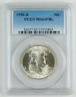 1950-D 50c Franklin Silver Half Dollar PCGS MS64FBL Choice BU+ Coin C4345