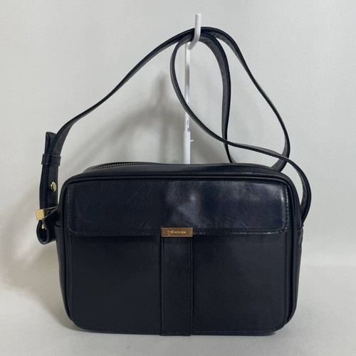Yves Saint Laurent Shoulder Bag Black Leather 6.3x9.3x3.1 in 82B64