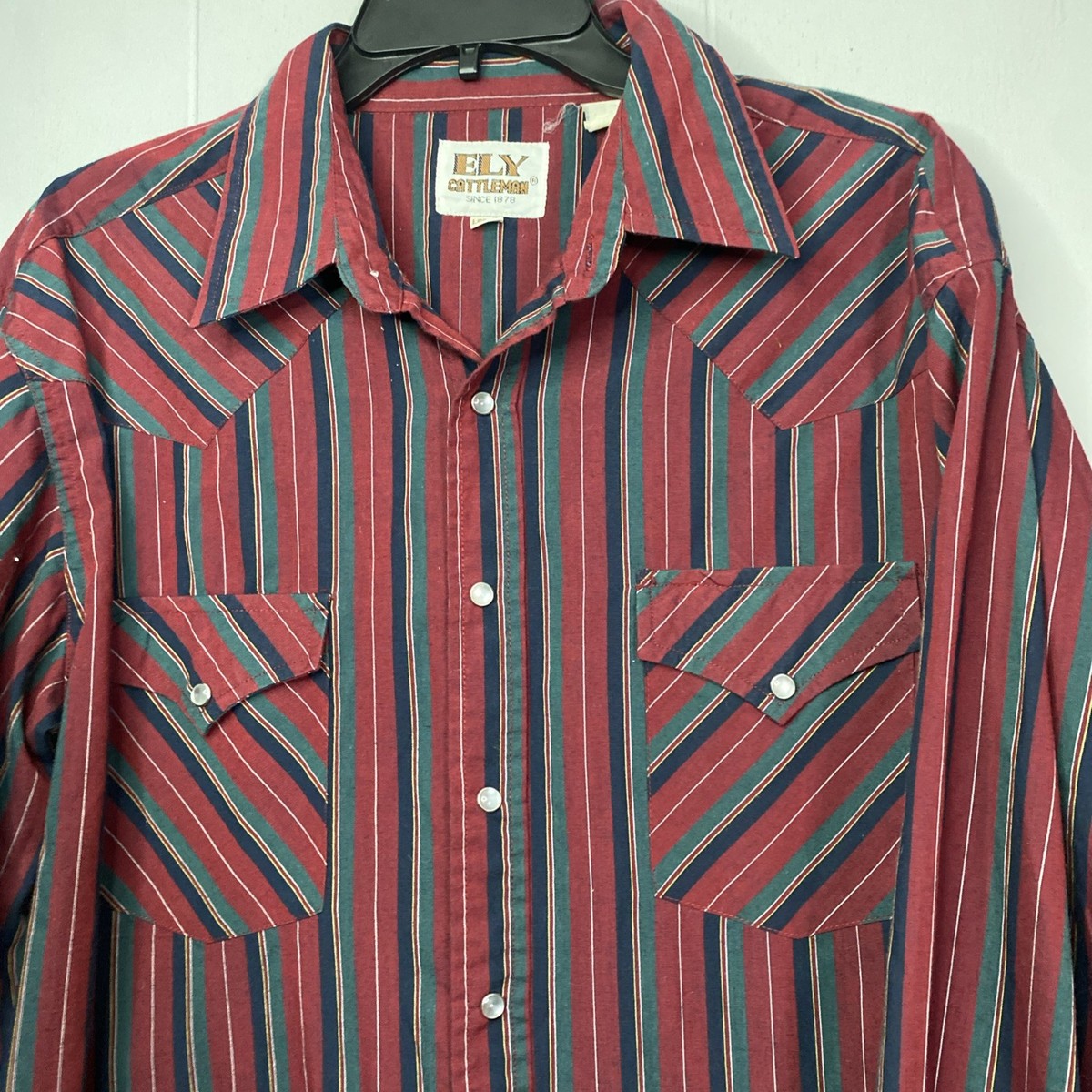 ELY&WALKER E&W 80s 90s オンブレ ウエスタン ジャケット Vtg 80s 90s Ely Cattleman Pearl Snap Shirt XL 24x31 USA Made | eBay
