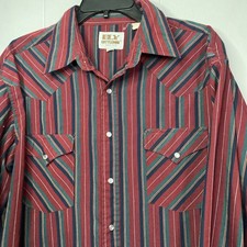 Vtg 80s 90s Ely Cattleman Pearl Snap Shirt XL 24x31 USA Made