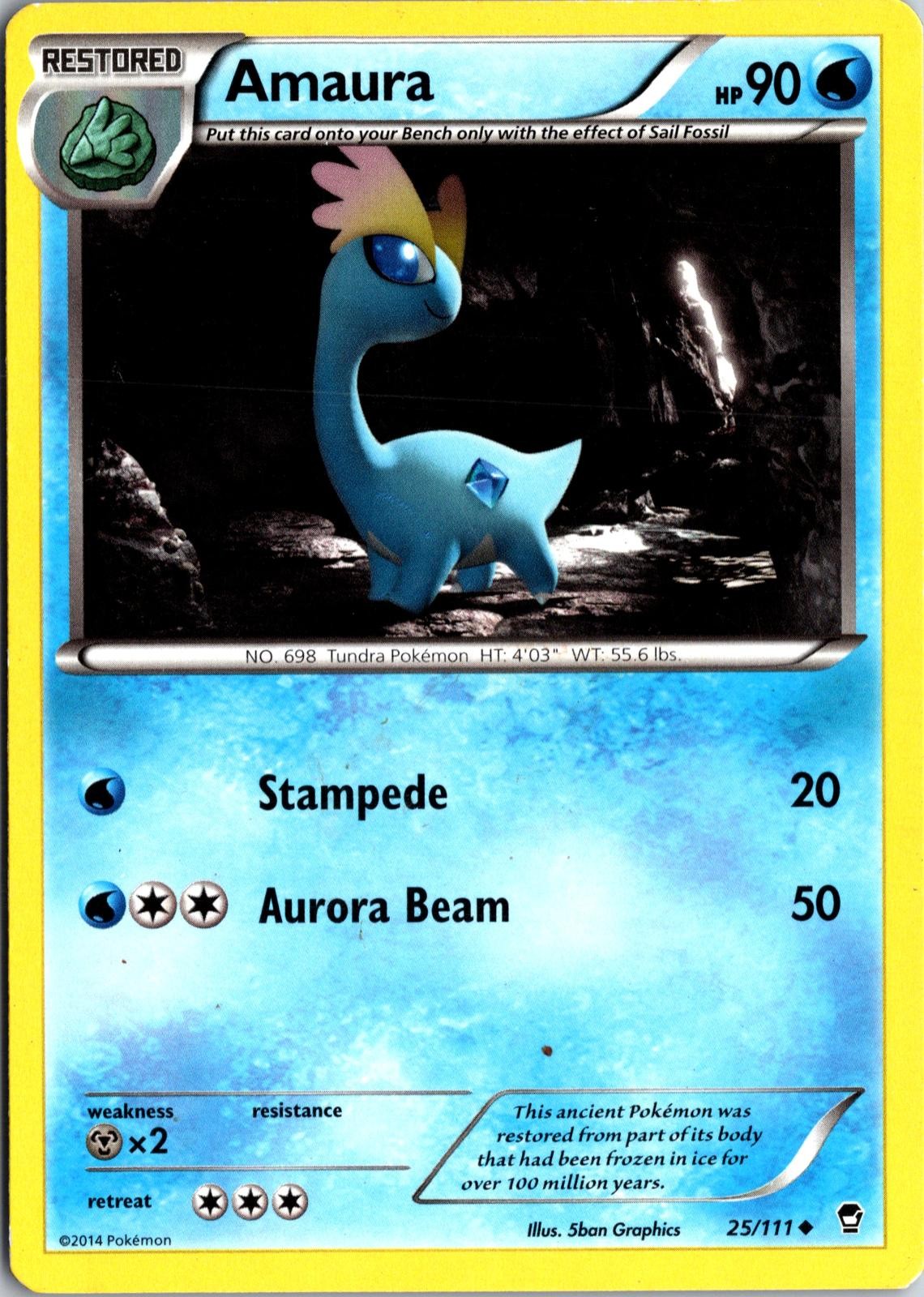 Amaura 25/111 Uncommon Furious Fists Pokemon Near Mint
