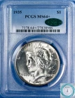 1935 Peace Dollar PCGS MS64+ w/CAC - Eye Blistering Brilliance!