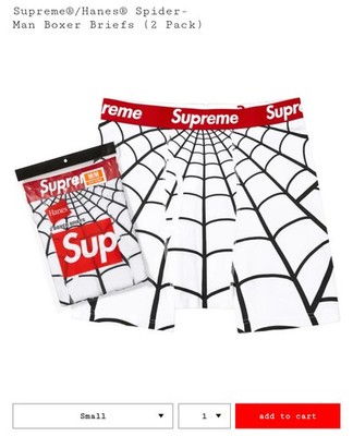 ✓ CONFIRMED Supreme Hanes Spiderman Boxer Briefs Men's White