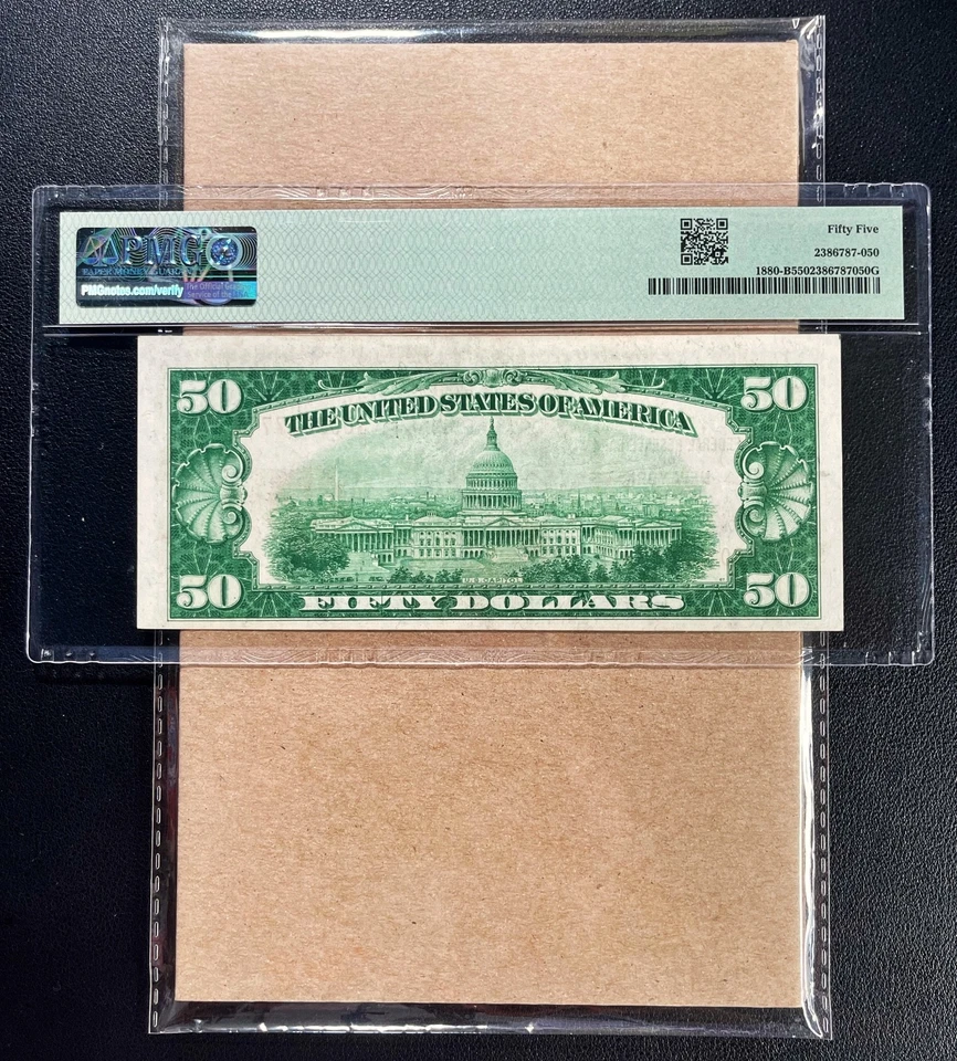 Fr. 1880-B 1929 $50 Federal Reserve Bank Note NEW YORK PMG 55 - AU - Image 3 of 3