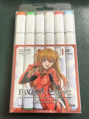 EVANGELION x COPIC Sketch 6 Color Set Asuka EVA-02 Limited Edition Japan