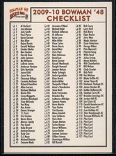 2009-10 Bowman '48 #NNO Checklist  (Stephen Curry Rookie Card James Harden)  #2. rookie card picture