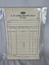 A. H. Lange Ford Motor Sales Vintage Billhead Receipt Book UNUSED Dundee MI