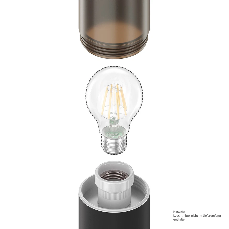 Wegelicht / Pollerleuchte / Gartenleuchte PORU für außen, Rauchoptik, IP44, - Bild 3 von 4