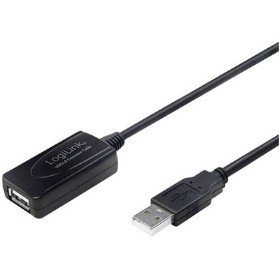 LogiLink UA0143 USB 2.0 USB-A Plug USB Cable to 10.00M Socket Black